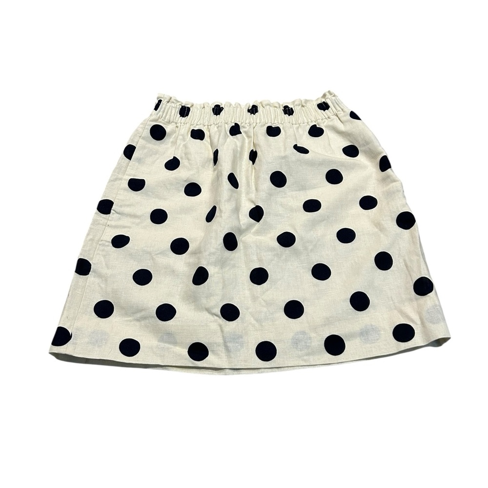 J. CREW polkadot linen blend skirt